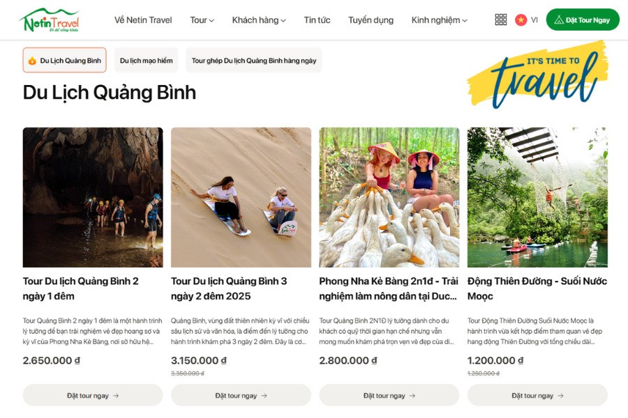 Netin còn tổ chức các tour teambuilding, Gala Dinner 